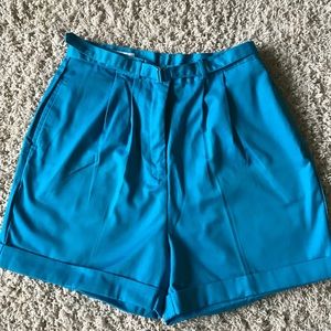 Women’s blue shorts.